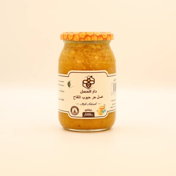 500g عسل حر بحبوب اللقاح