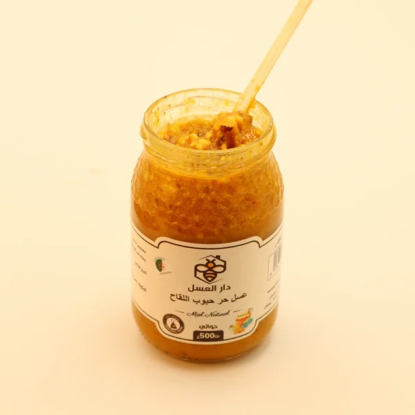 500gr عسل حر بحبوب اللقاح