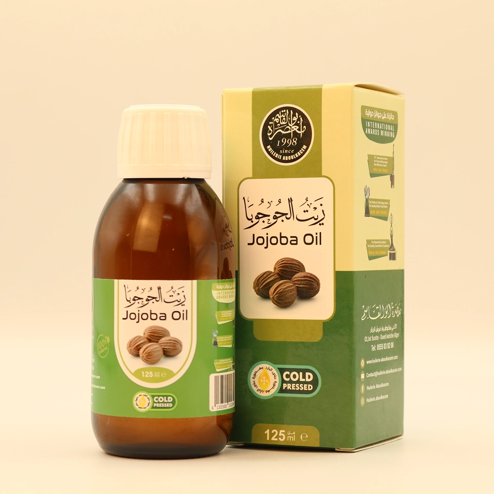 زيت الجوجوبا الطبيعي المضغوط على البارد – معصرة أبو القاسم Huile de jojoba pure pressée à froid – Huilerie Aboulkacem